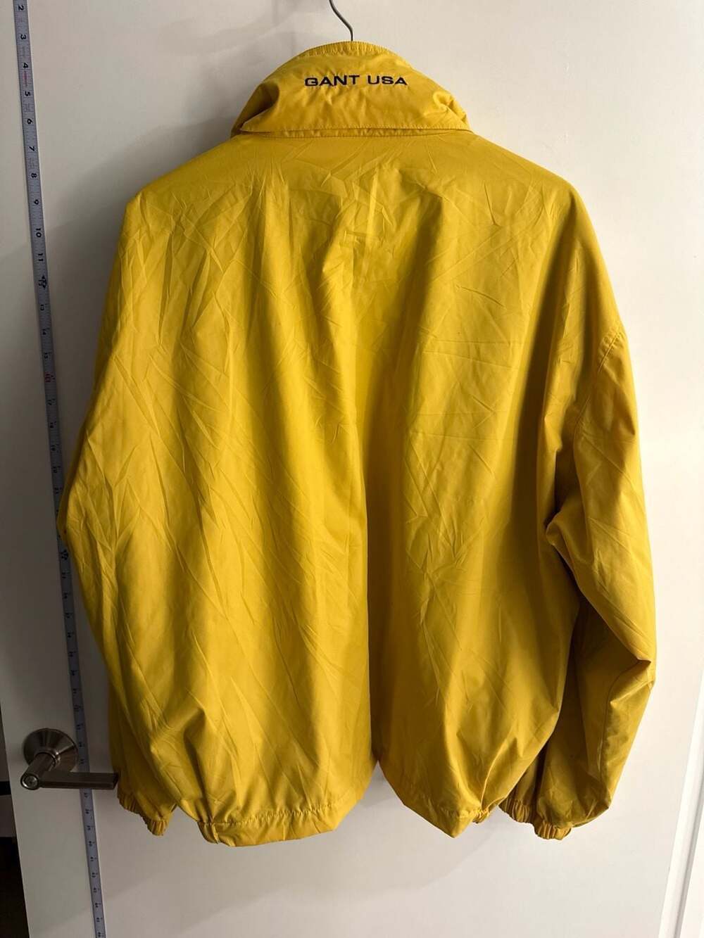 Excellent Vintage Gant USA The Golfer Yellow Hooded Windbreaker Jacket - Picture 3 of 6